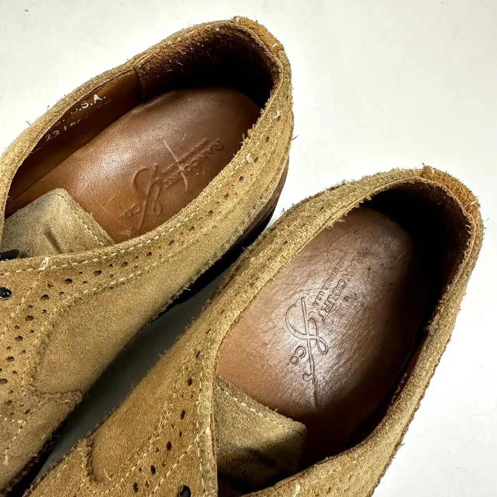 VGUC Rancourt & Co. Chandler Longwing Wingtip Tan Suede Derby Made in USA 8 D